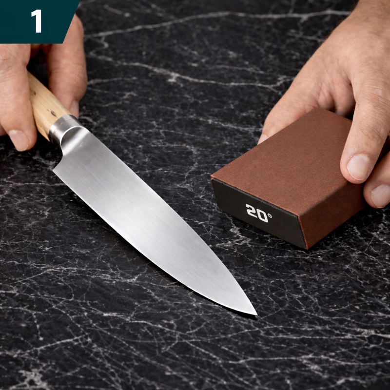 <strong>Attach the knife to the magnetic holder</strong>